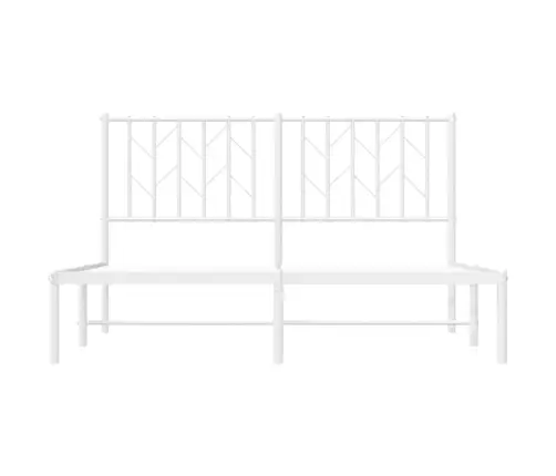Gultas Rāmis Ar Galvgali, Balts Metāls, 140X190 Cm Vidaxl