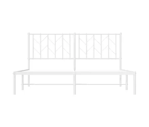 Gultas Rāmis Ar Galvgali, Balts Metāls, 150X200 Cm Vidaxl