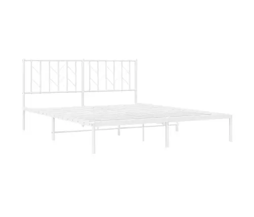 Metalinis Lovos Rėmas Su Galvūgaliu, Baltos Spalvos, 160X200Cm
