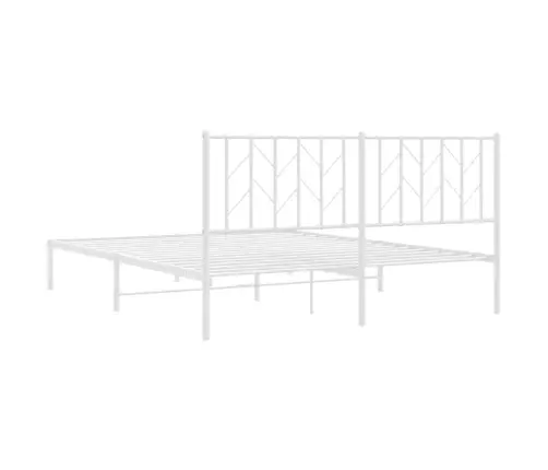 Metalinis Lovos Rėmas Su Galvūgaliu, Baltos Spalvos, 160X200Cm