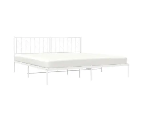 Metallist Voodiraam Peatsiga, Valge, 193X203 Cm