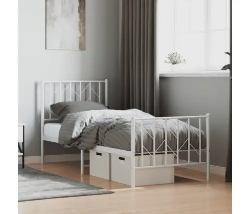 Lovos Rėmas Su Galvūgaliu/Kojūgaliu, Baltas, 75X190cm Metalas