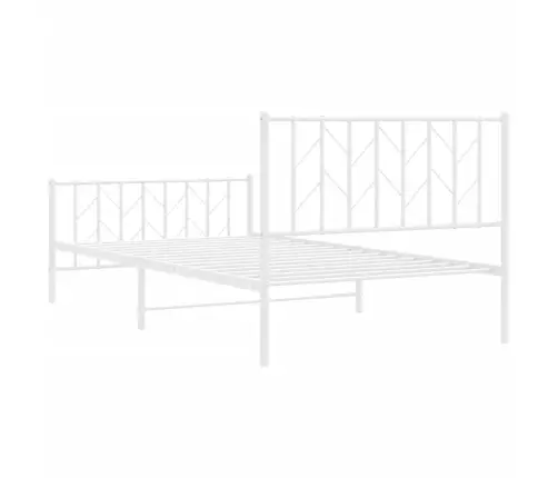 Gultas Rāmis Ar Galvgali Un Kājgali, Balts Metāls, 107X203 Cm Vidaxl