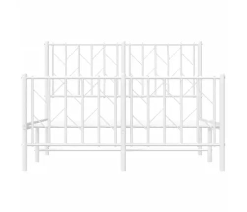 Gultas Rāmis Ar Galvgali Un Kājgali, Balts Metāls, 120X200 Cm Vidaxl