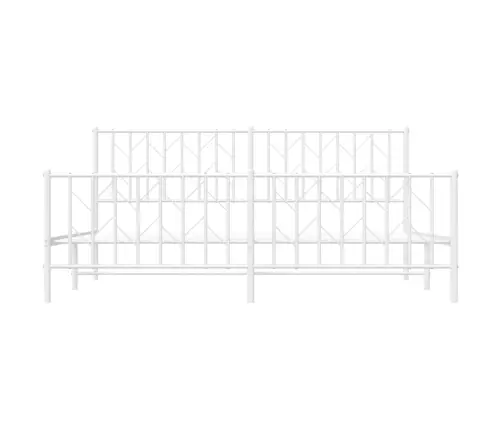Gultas Rāmis Ar Galvgali Un Kājgali, Balts Metāls, 183X213 Cm Vidaxl