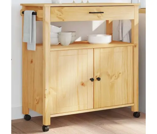 Virtuves Ratiņi Monza, 84X40X90 Cm, Priedes Masīvkoks Vidaxl