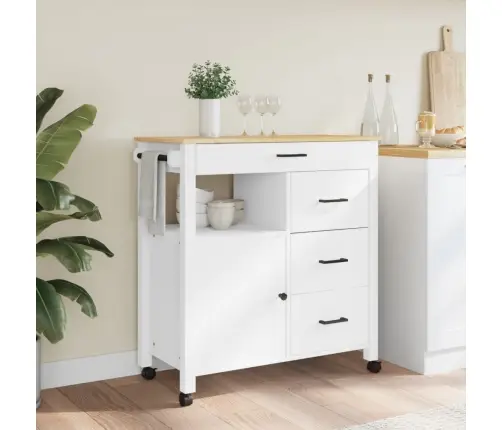 Virtuves Ratiņi Monza, 84X40X90 Cm, Priedes Masīvkoks Vidaxl