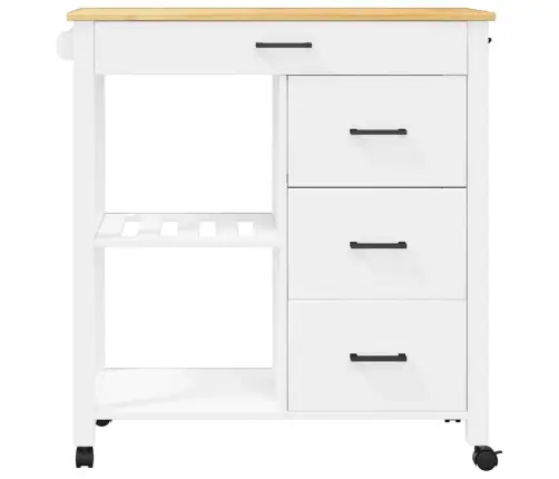 Virtuvės Vežimėlis Monza, 84X40X88,5cm Pušies Medienos Masyvas