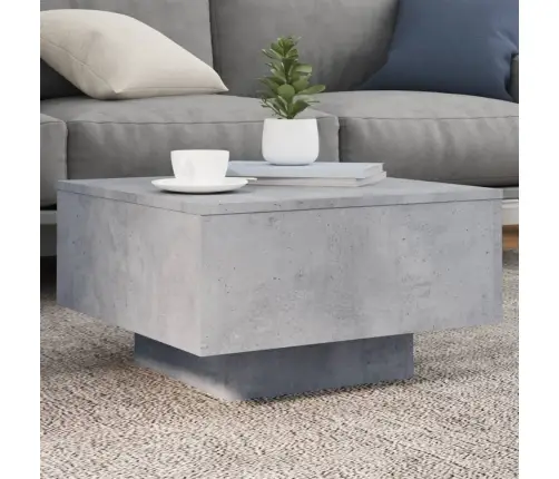 Kafijas Galdiņš, Betona Pelēks, 55X55X31 Cm, Inženierijas Koks Vidaxl