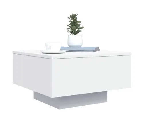 Kafijas Galdiņš Ar Led, Balts, 55X55X31 Cm Vidaxl