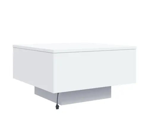 Kafijas Galdiņš Ar Led, Balts, 55X55X31 Cm Vidaxl