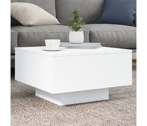 Kafijas Galdiņš Ar Led, Balts, 55X55X31 Cm Vidaxl