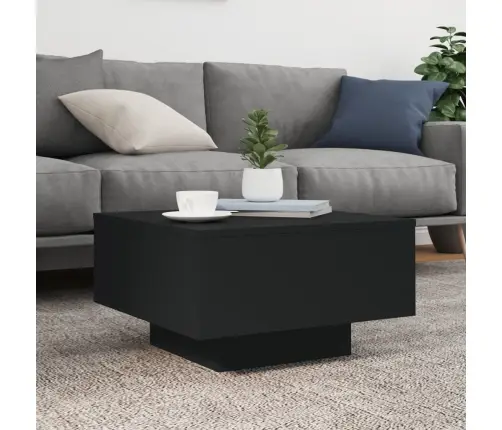 Kafijas Galdiņš Ar Led, Melns, 55X55X31 Cm Vidaxl