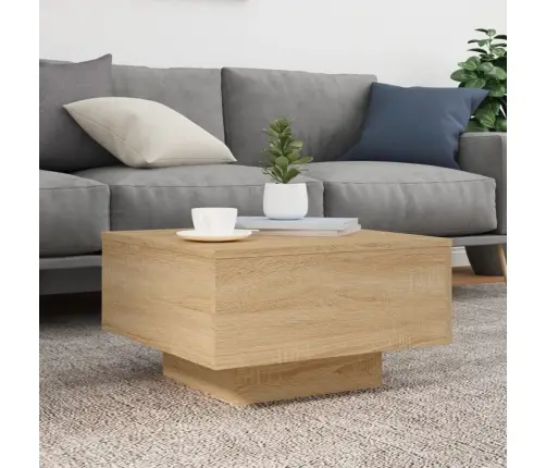 Kafijas Galdiņš Ar Led, Ozolkoka Krāsa, 55X55X31 Cm Vidaxl