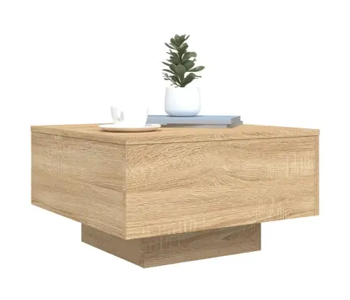 Kafijas Galdiņš Ar Led, Ozolkoka Krāsa, 55X55X31 Cm Vidaxl