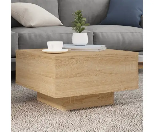 Kafijas Galdiņš Ar Led, Ozolkoka Krāsa, 55X55X31 Cm Vidaxl