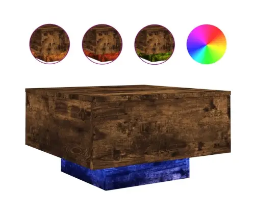 Kafijas Galdiņš Ar Led, Ozolkoka, 55X55X31 Cm Vidaxl