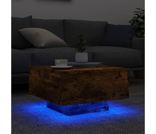Kafijas Galdiņš Ar Led, Ozolkoka, 55X55X31 Cm Vidaxl
