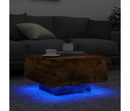 Kafijas Galdiņš Ar Led, Ozolkoka, 55X55X31 Cm Vidaxl