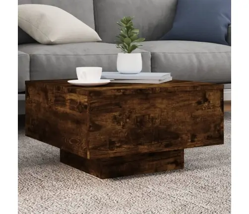 Kafijas Galdiņš Ar Led, Ozolkoka, 55X55X31 Cm Vidaxl