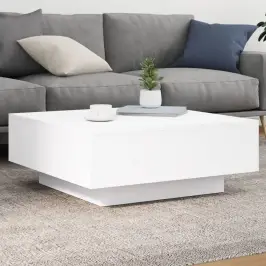Kafijas Galdiņš Ar Led, Balts, 80X80X31 Cm Vidaxl