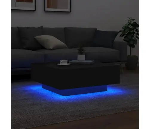 Kafijas Galdiņš Ar Led, Melns, 80X80X31 Cm Vidaxl Kafijas Galdiņš Ar Led, Melns, 80X80X31 Cm Vidaxl