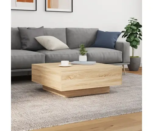 Kafijas Galdiņš Ar Led, Ozola Krāsā, 80X80X31 Cm Vidaxl