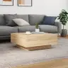 Kafijas Galdiņš Ar Led, Ozola Krāsā, 80X80X31 Cm Vidaxl