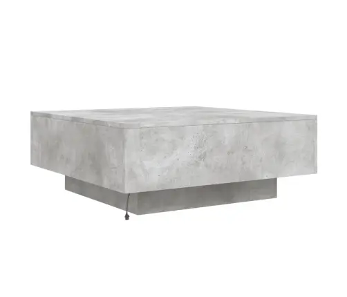 Kafijas Galdiņš Ar Led, Betona Pelēks, 80X80X31 Cm Vidaxl