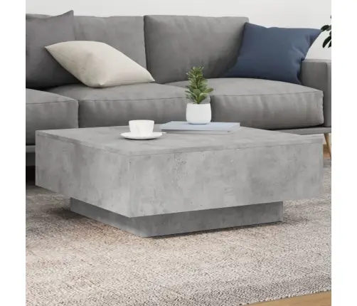 Kafijas Galdiņš Ar Led, Betona Pelēks, 80X80X31 Cm Vidaxl