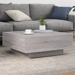 Kafijas Galdiņš Ar Led, Pelēka Ozolkoka Krāsa, 80X80X31 Cm Vidaxl