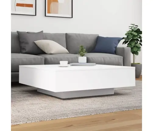 Kafijas Galdiņš Ar Led, Balts, 100X100X31 Cm Vidaxl