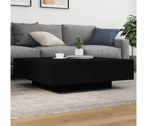 Kavos Staliukas Su Led Lemputėmis, Juodos Spalvos, 100X100X31Cm Kavos Staliukas Su Led Lemputėmis, Juodos Spalvos, 100X100X31Cm