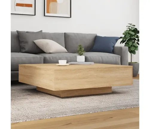 Kafijas Galdiņš Ar Led, Ozola Krāsā, 100X100X31 Cm Vidaxl