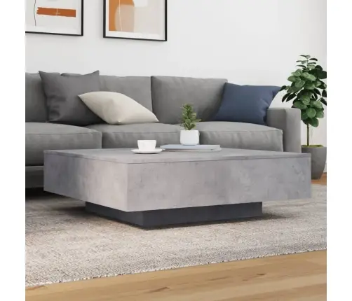 Kafijas Galdiņš Ar Led, Betona Pelēks, 100X100X31 Cm Vidaxl