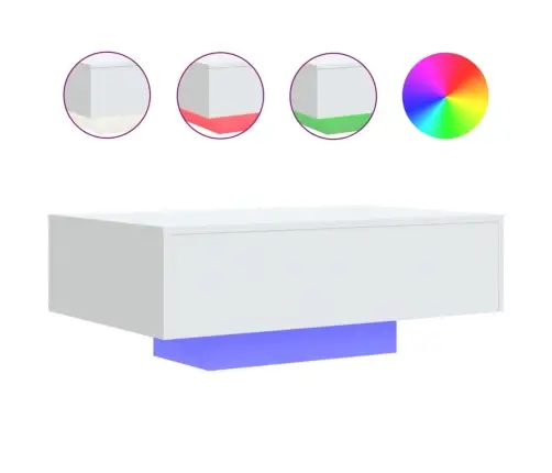 Kavos Staliukas Su Led Lemputėmis, Baltos Spalvos, 85X55X31Cm