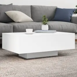 Kafijas Galdiņš Ar Led, Balts, 85X55X31 Cm Vidaxl