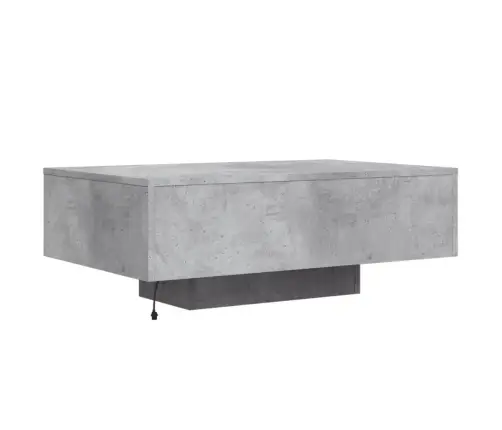 Kafijas Galdiņš Ar Led, Betona Pelēks, 85X55X31 Cm Vidaxl