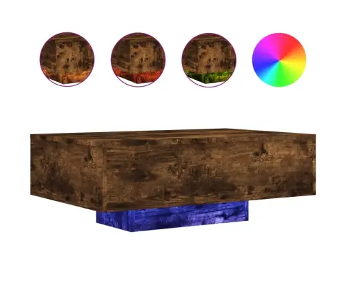 Kafijas Galdiņš Ar Led, Ozolkoka, 85X55X31 Cm Vidaxl