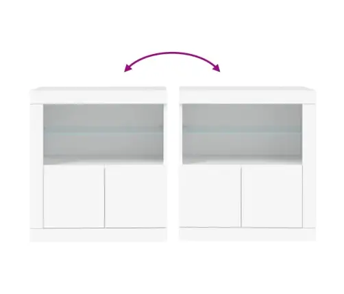 Kumode Ar Led Lampiņām, Balta, 60,5X37X67 Cm Vidaxl