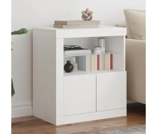 Kumode Ar Led Lampiņām, Balta, 60,5X37X67 Cm Vidaxl