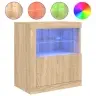 Kumode Ar Led Lampiņām, Ozolkoka Krāsa, 60,5X37X67 Cm Vidaxl