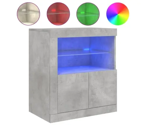 Puhvetkapp Led-Tuledega, Betoonhall, 60,5 X 37 X 67 Cm