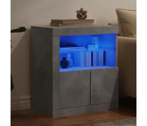 Puhvetkapp Led-Tuledega, Betoonhall, 60,5 X 37 X 67 Cm