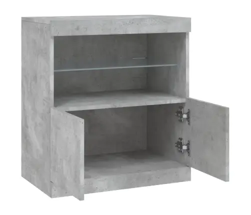 Puhvetkapp Led-Tuledega, Betoonhall, 60,5 X 37 X 67 Cm