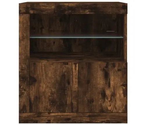 Šoninė Spintelė Su Led Lemputėmis, Dūminio Ąžuolo, 60,5X37X67Cm