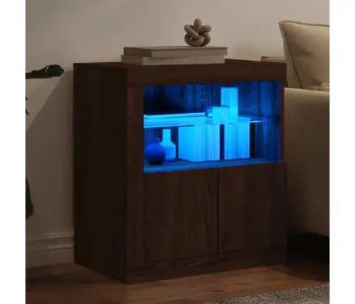 Kumode Ar Led Lampiņām, Brūna Koka Krāsa, 60,5X37X67 Cm Vidaxl Kumode Ar Led Lampiņām, Brūna Koka Krāsa, 60,5X37X67 Cm Vidaxl
