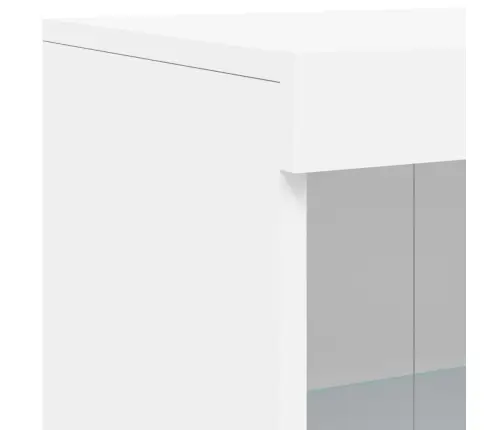 Skapītis Ar Led Apgaismojumu, Balts, Inženierijas Koks Vidaxl
