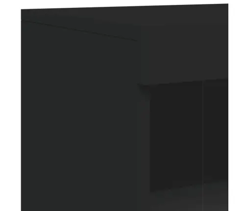 Skapītis Ar Led Apgaismojumu, Melns, Inženierijas Koks Vidaxl