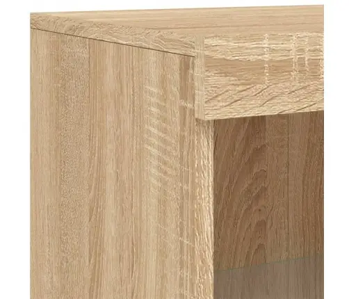 Šoninė Spintelė Su Led Lemputėmis, Ąžuolo, Apdirbta Mediena